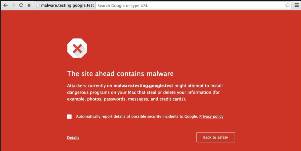 url blacklist warning on malware