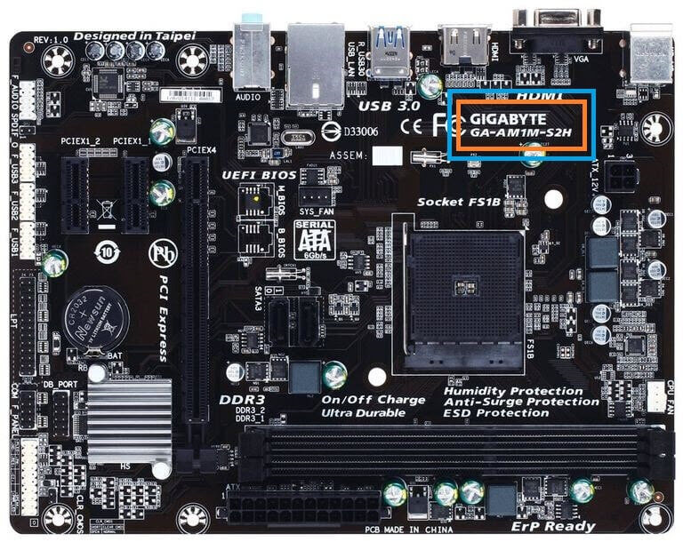 how to find motherboard model